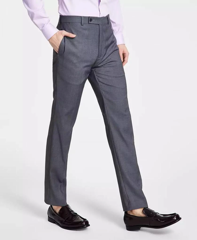Calvin Klein Men's Slim-Fit Performance Dress Pants Medium Grey JMROPJSY0445