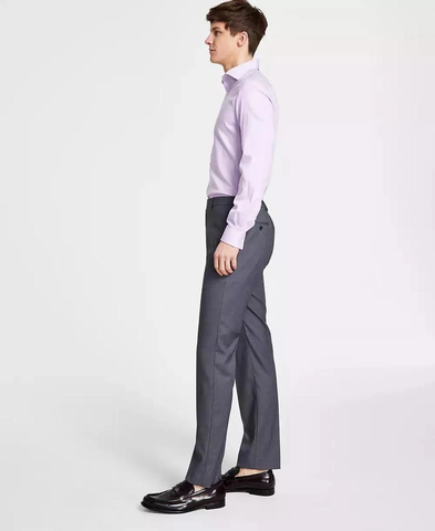 Calvin Klein Men's Slim-Fit Performance Dress Pants Medium Grey JMROPJSY0445