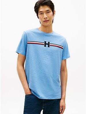 Signature H Stripe T-Shirt Blue Heather XM06462-D13