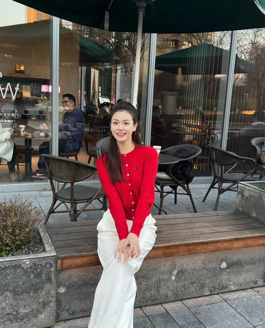 Polo Ralph Lauren Girls 7-16 Mini-Cable Cotton Cardigan Red 313543047073