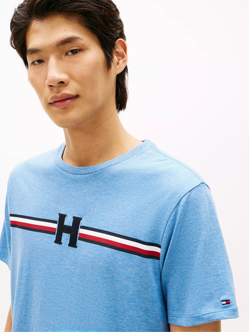 Signature H Stripe T-Shirt Blue Heather XM06462-D13