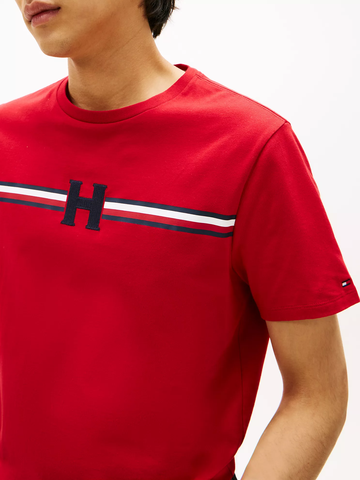 Signature H Stripe T-Shirt Medium Red XM06462-XLD