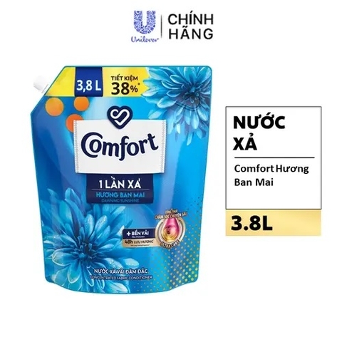 Nước xả vải Comfort 3.7 lít đậm đặc một lần xả hương ban mai