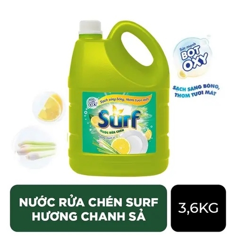 Nước Rửa Chén SURF Hương Chanh Sả Can 3.6kg
