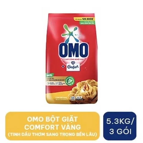 OMO Bột Giặt CF Tinh Dầu Thơm Sang Trọng Bền Lâu 5.3kg/3 gói