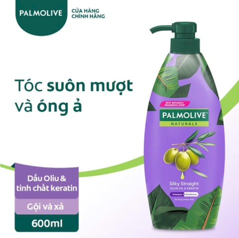Dầu gội PALMOLIVE SUÔN MƯỢT TỪ DẦU OLIU VÀ KERATIN (MÀU TÍM)_ CHAI 600ML