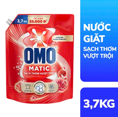 Nước giặt OMO Matic cửa trên sạch sâu vượt trội túi 3.7kg