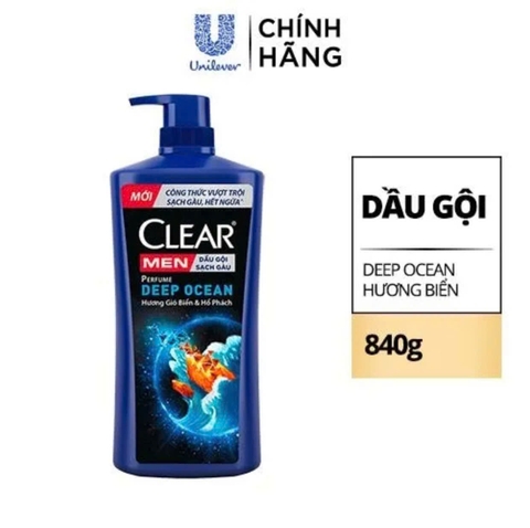 Dầu Gội Sạch Gàu CLEAR Men 840g Perfume Deep Ocean - Hương Gió Biển Và Hổ Phách