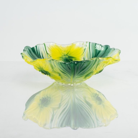 Bát thủy tinh màu xanh lá cây thả hoa, đựng hoa quả Walther-Glas: Miranda Jungle