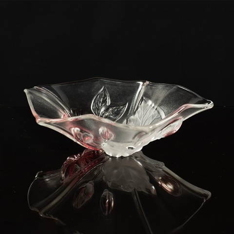 Bát thủy tinh màu trắng hồng 33cm thả hoa, đựng hoa quả Walther-Glas: Evita Satin Rose-1205495