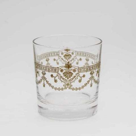 Bộ 6 cốc thủy tinh pha lê thấp 300ml khảm vàng Pha lê Pháp Crystal d’Arque: Dampierre-35534