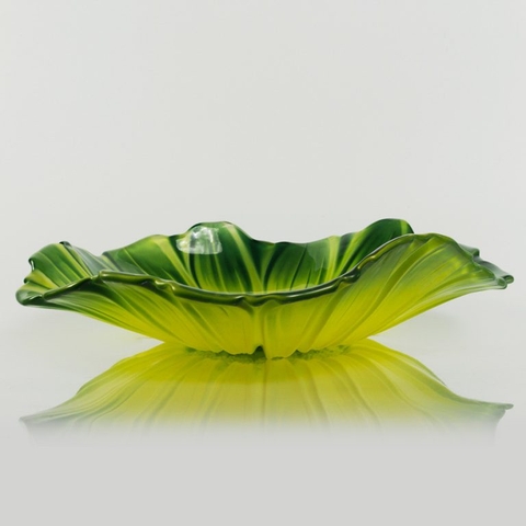 Đĩa thủy tinh màu xanh lá cây thả hoa, đựng hoa quả Walther-Glas: Susanna Jungle