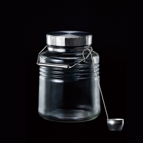 Lọ, bình thủy tinh 3L, 4L, 5L ngâm, đựng thực phẩm, nắp mạ niken có muôi múc Nhật Bản Aderia