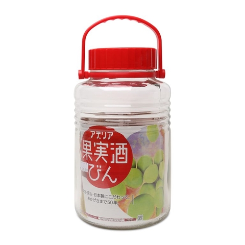 Lọ, bình thủy tinh 3L, 4L, 5L, 8L ngâm, đựng thực phẩm nắp đỏ 2 lớp Nhật Bản Aderia