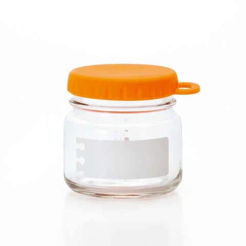 Lọ, hũ thủy tinh 200ml, 320ml, 900ml, 1800ml eCap nắp silicon dễ mở màu cam Nhật Bản Aderia