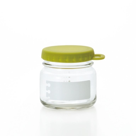 Lọ, hũ thủy tinh 200ml, 320ml, 900ml, 1800ml  eCap nắp silicon dễ mở màu xanh rêu Nhật Bản Aderia