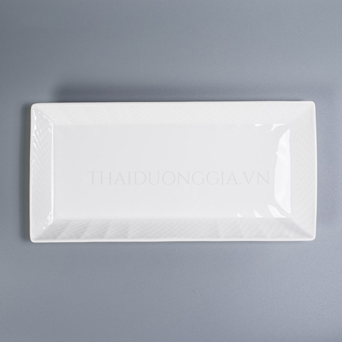 Đĩa chữ nhật 33cm trắng sứ tro xương Hàn Quốc Hankook ZPB-0001
