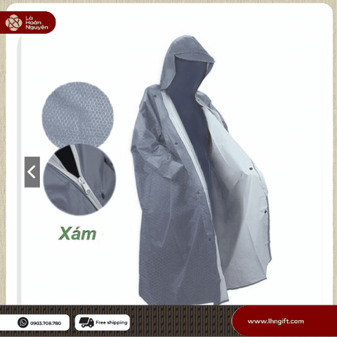 ÁO MƯA TỔ ONG DÂY KÉO