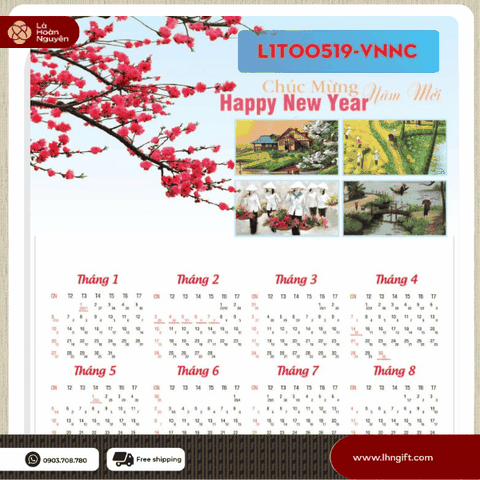 LỊCH TREO TƯỜNG 1 TỜ