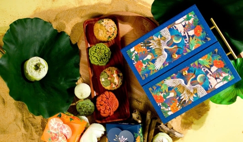 Song Hạc - Set 4 Bánh Trung Thu 3D Với Họa Tiết Nổi Bật