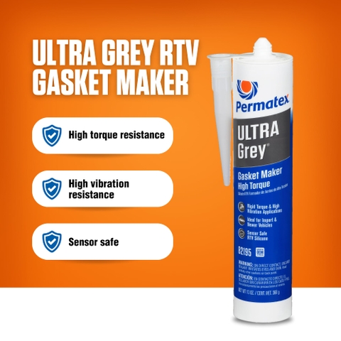 Keo Permatex 82195 Ultra Grey Rigid High-Torque RTV Silicone Gasket Maker - 13 oz