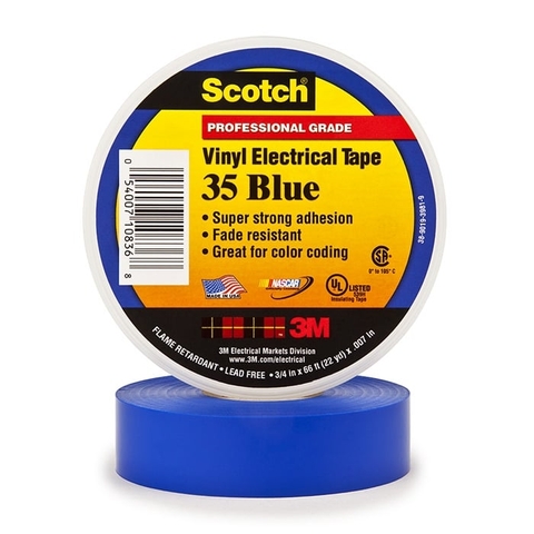 Băng keo điện vinyl 3M Scotch 35 BLUE 3/4 IN X 66 FT