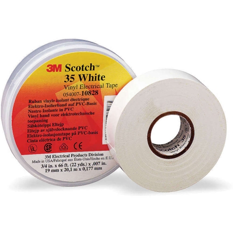 Băng keo điện vinyl 3M Scotch 35 WHITE 3/4 IN X 66 FT