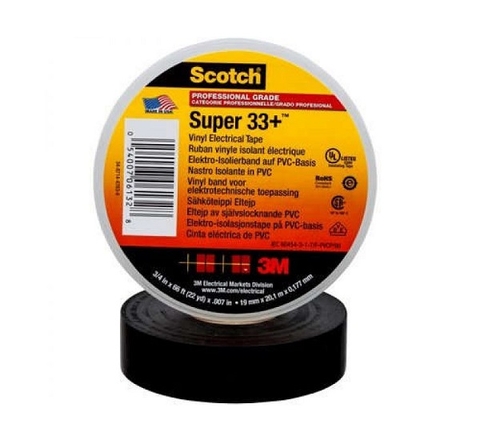 BĂNG KEO ĐIỆN VINYL 3M SCOTCH SUPER 33+, 3/4 IN X 66 FT (19 MM X 20,1 M)