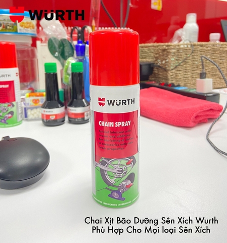 Chai xịt bảo dưỡng sơn sên wurth 150ml