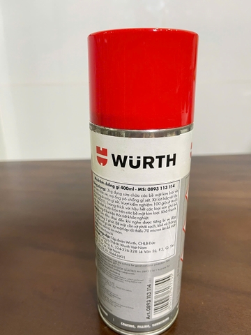 Chất mạ kẽm màu sáng Wurth 400ml