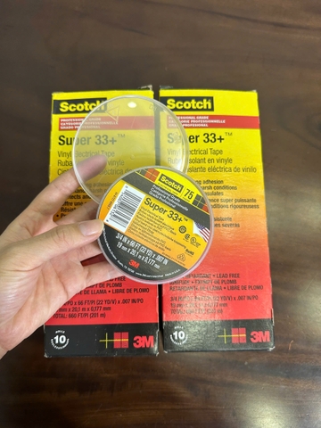 BĂNG KEO ĐIỆN VINYL 3M SCOTCH SUPER 33+, 3/4 IN X 66 FT (19 MM X 20,1 M)