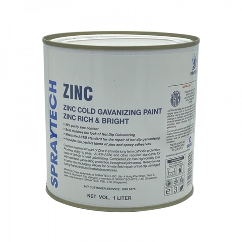 SƠN MẠ KẼM LẠNH SPRAYTECH ZINC SPRAYTECH - 1L/Lon