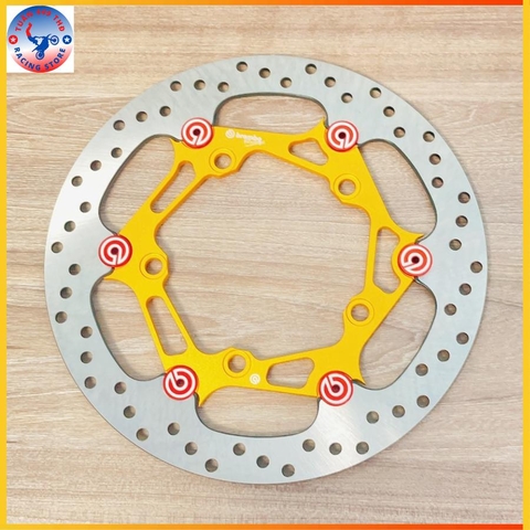🚫 BÁN LẺ 🚫Đĩa trước 5 lỗ Ex 150 267 Màu Vàng chốt Brembo