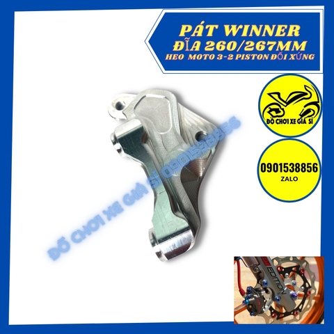 Pát trước Raider/Satria đĩa 290, 295 xài  Heo NIssin moto 3 làm bằng nhôm CNC nguyên khối