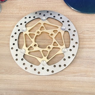 🚫 BÁN LẺ 🚫Đĩa 4 lỗ thông dụng 267mm chốt inox bằng 4 lỗ màu Vàng nhạt