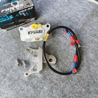 🚫 Heo Fando 2 pis CNC bạc + Pát sau Ex 135 + dây dầu đen + 2 ốc salaya