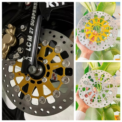 Đĩa King Drag V2 Khoen Inox 304 267mm màu vàng lắp được cho tất cả các dòng xe thông dụng