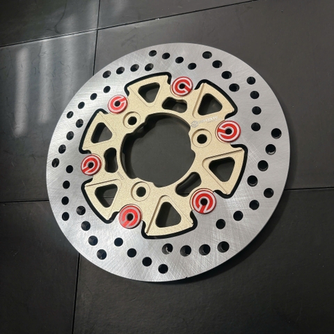 🚫 BÁN LẺ 🚫Đĩa Sau Raider Vành xéo Nút brembo MÀU VÀNG NHẠT 220mm mẫu NVM V2