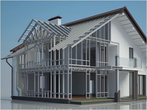 Nhà vườn lắp ghép-  Khung nhà thép vững chắc.