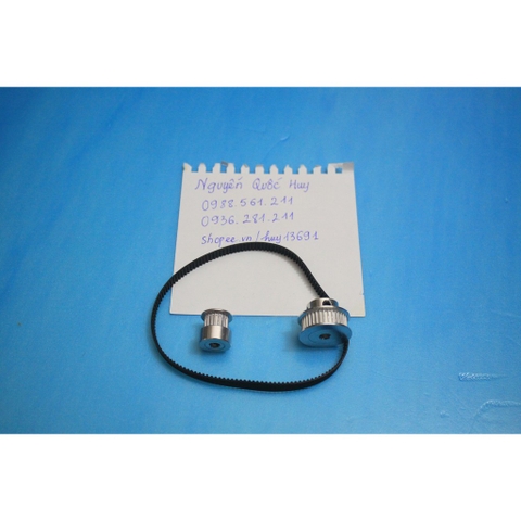 Bộ Puly GT2 36 răng + 16 răng + Dây đai đường kính 30cm