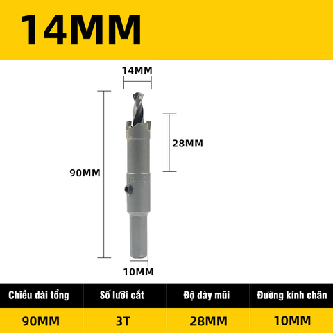 Mũi Khoét Inox, Sắt,Thép VITO Chất Liệu Hợp Kim TCT Đúc Nguyên Khối Chuyên Dụng