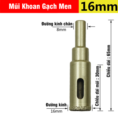 Mũi Khoan Khoét Lỗ Sứ, Gạch Men, Đá Hoa Cương, Gạch Nung, Kính Phủ Titanium Cao Cấp Kích Thước 6-60mm VITO