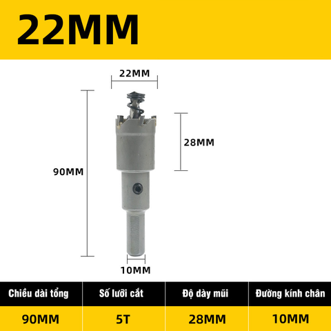 Mũi Khoét Inox, Sắt,Thép VITO Chất Liệu Hợp Kim TCT Đúc Nguyên Khối Chuyên Dụng