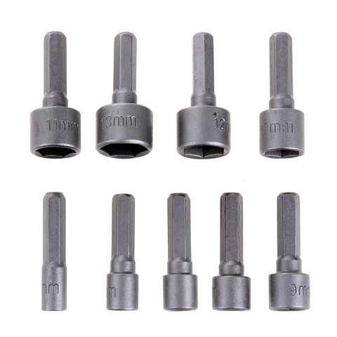 Bộ 9 Khẩu Tuýp Vặn Ốc Lục Giác VITO Gắn Máy Khoan 9 Đầu Vít Bắn Tôn