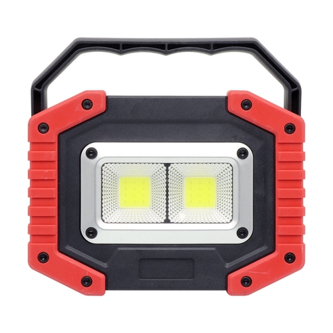 Đèn Pin 2 LED COB, Có Cổng Sạc Điện Thoại, Sử Dụng Pin 18650/AA