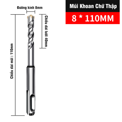 Mũi Khoan Bê Tông Xuyên Thép Đầu Chữ Thập Chân Gài SDS Plus VITO Chuyên Dụng