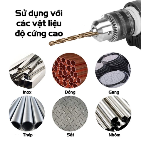 Mũi Khoan Xoắn Chân Tròn 6-13mm VITO Chất Liệu HSS CO M35 Chuyên Dụng Khoan Inox, Sắt, Thép