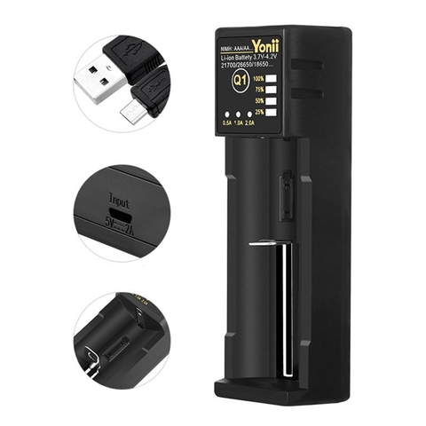 Sạc Pin Đa Năng Yonii Q1 Plus Sạc Nhanh 2A Pin Li-ion 3.7V/Ni-MH 1.2V Có Cổng USB