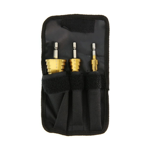 Bộ 3 Mũi Khoan Tháp VITO Chuôi Lục Giác Thép Gió HSS Mạ Titan 4-32mm Khoan Nhôm, Nhựa, Gỗ