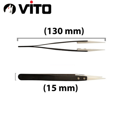 Nhíp Đầu Gốm Chuyên Dụng Gắp Linh Kiện Chống Tĩnh Điện Cán Thép Không Rỉ VITO